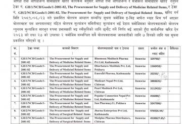 बोलपत्र स्विकृत गर्ने सम्बन्धी आशयको सूचना - img