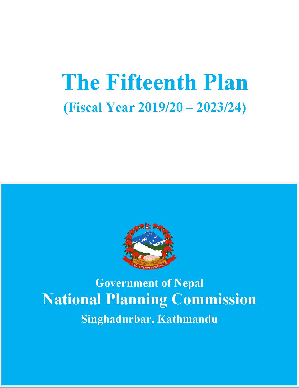 The Fifteenth Plan (Fiscal Year 2019/20 – 2023/24)