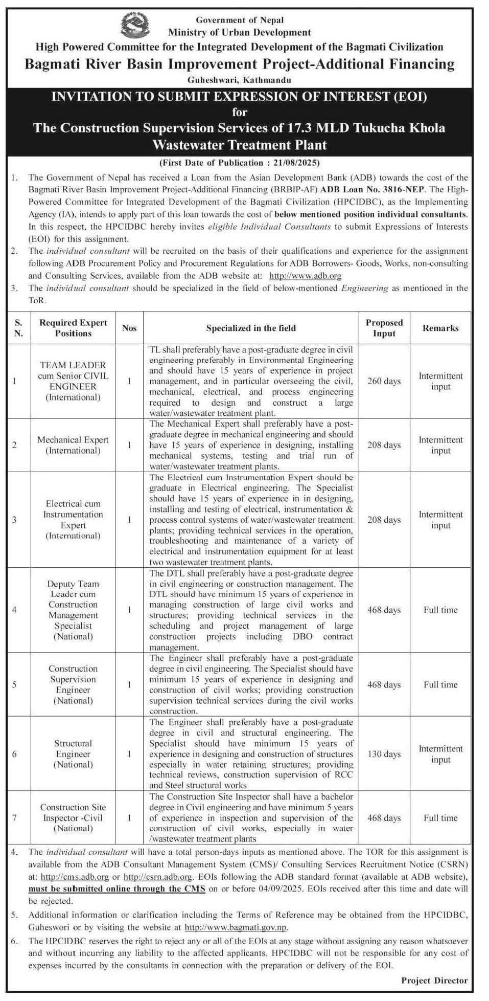 INVITATION TO SUBMIT EXPRESSION OF INTEREST (EOI)