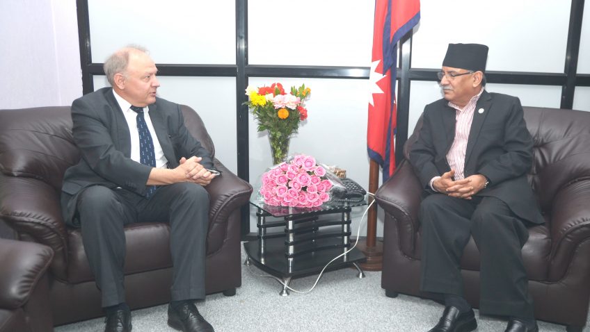 प्रधानमन्त्री प्रचण्ड र नर्भेजियन राजदूतबीच भेट