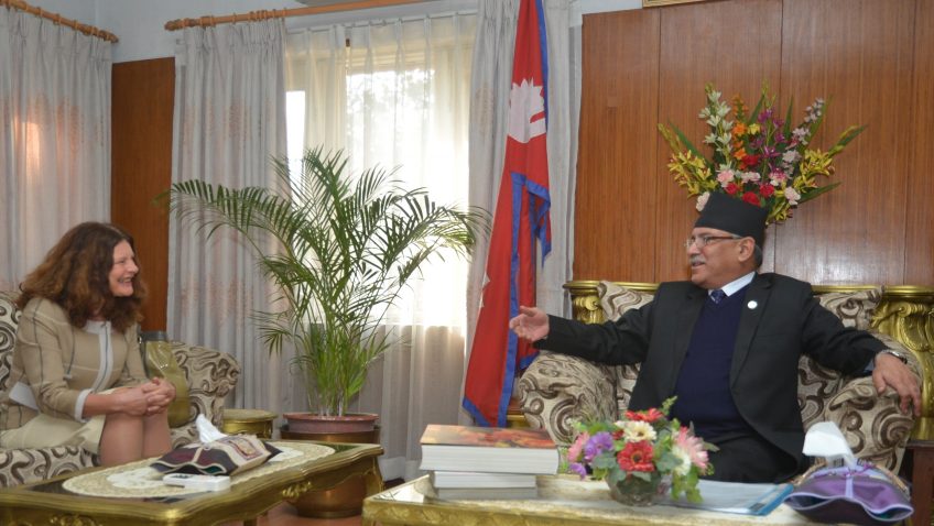 प्रधानमन्त्रीसँग इयु राजदूत टीरिन्कको भेट