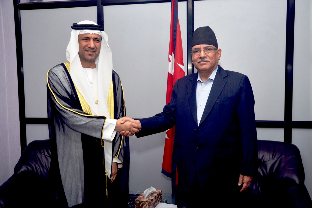 संयुक्त अरब इमिरेट्स्का राजदूतद्धारा प्रधानमन्त्रीसँग भेट