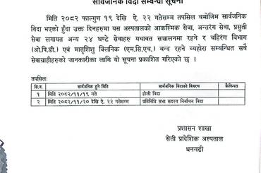 सार्वजनिक विदा सम्बन्धी सूचना - img