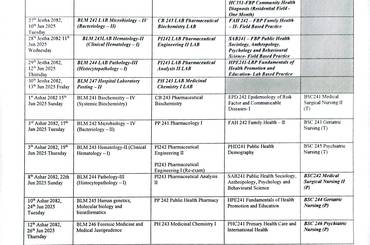 Notice No: 87 Examination Schedule  Fourth Semester (Regular and Re-exam) (Revised Notice No 85) - img