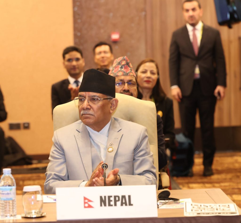 "Honorable Prime Minister Pushpa Kamal Dahal 'Prachanda' at the 19th Summit of the Non-Aligned Movement held in Kampala, the capital of Uganda.